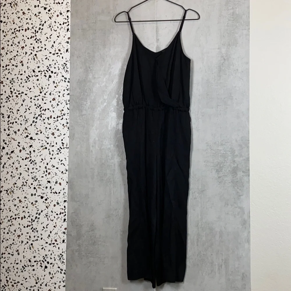Loft surplice front black jumpsuit - Picture 2 of 12